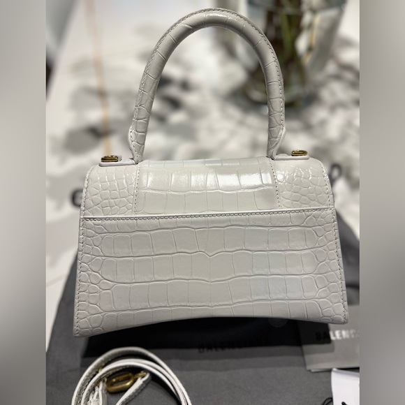 Balenciaga Hourglass Small Croc-Embossed Top-Handle Bag - Picture 7 of 11
